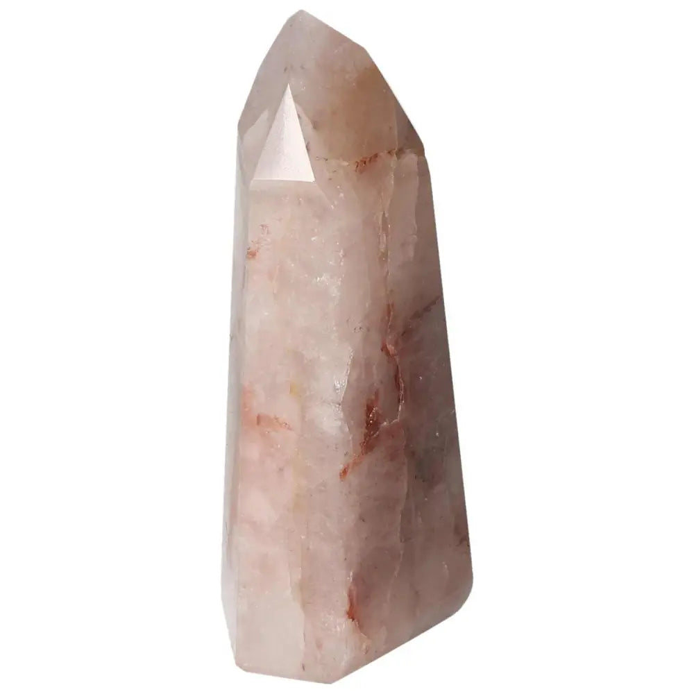 Polished Point Hematoide crystal with rich earthy tones and exceptional clarity from Sylvia Crystals, ideal for grounding and visual appeal.