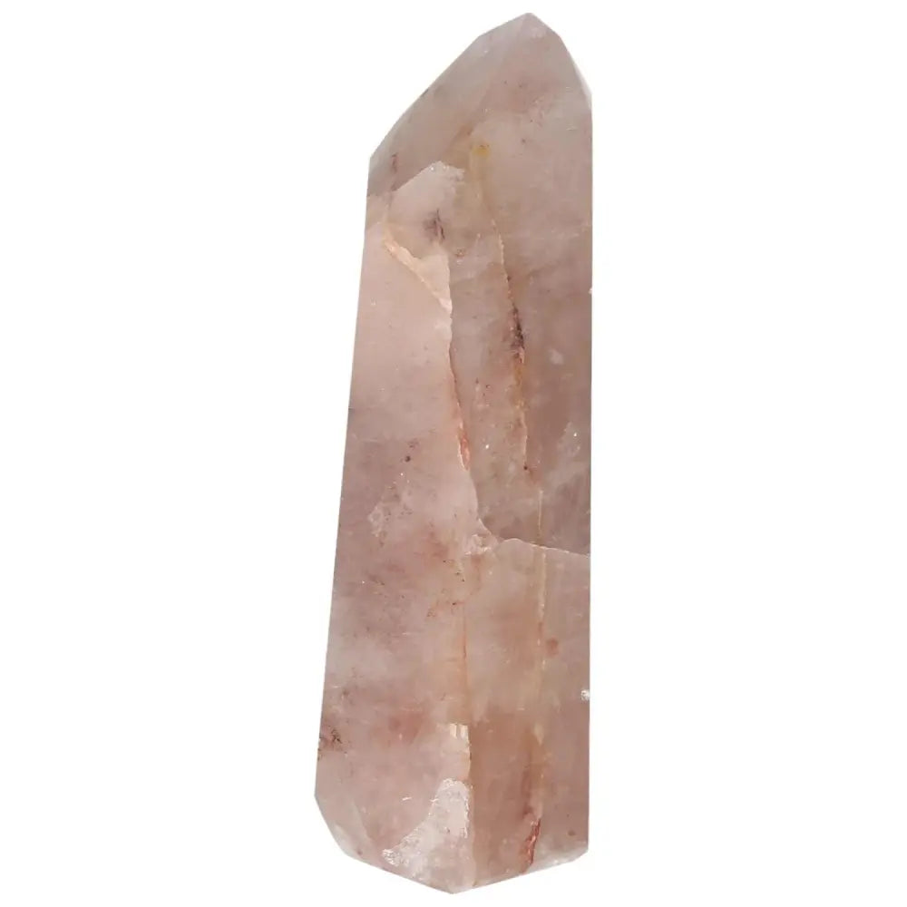 Polished Point Hematoide crystal with rich earthy tones, offering premium clarity from Sylvia Crystals, ideal for grounding and balance.