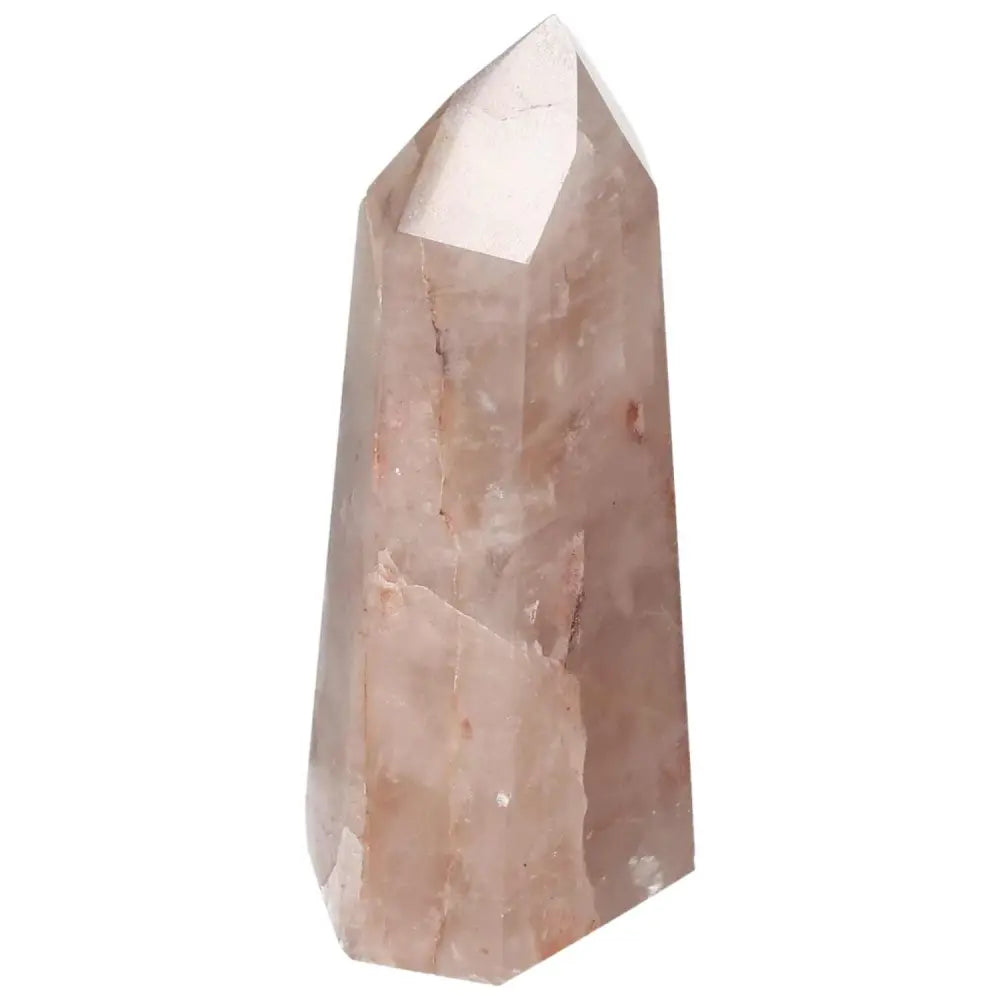 Polished Point Hematoide crystal with rich earthy tones and clarity from Sylvia Crystals, ideal for grounding and spiritual harmony.