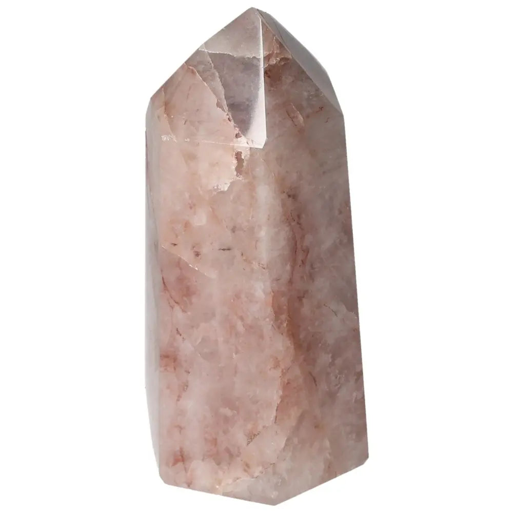 Luxurious Polished Point Hematoide Quartz by Sylvia Crystals, perfect for enhancing spiritual spaces with grounding elegance.