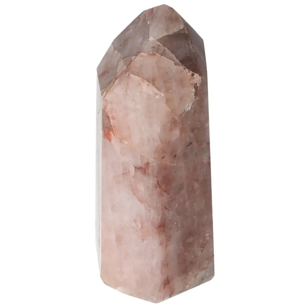 Polished Point Hematoide crystal by Sylvia Crystals, featuring luxury design with grounding properties for spiritual spaces.