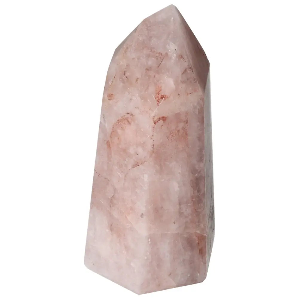 Premium Polished Point Hematoide crystal with red and golden hues from Sylvia Crystals, symbolizing elegance and spiritual significance.