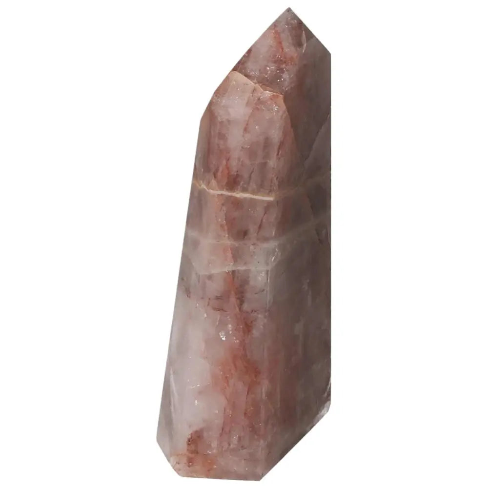 Polished Point Hematoide crystal in vibrant red and yellow hues by Sylvia Crystals.