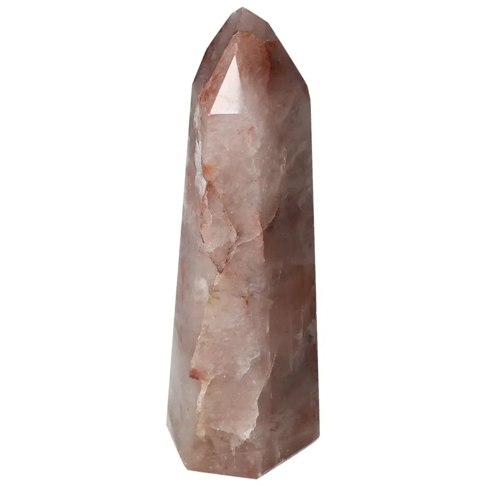 Exquisite polished Hematoide crystal point by Sylvia Crystals, symbolizing luxury and spiritual positivity in timeless elegance.