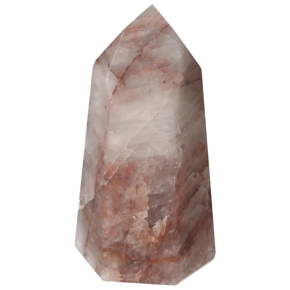 Polished Point Hematoide crystal by Sylvia Crystals, known for its ability to inspire and rejuvenate, showcasing harmony of spirit and matter.