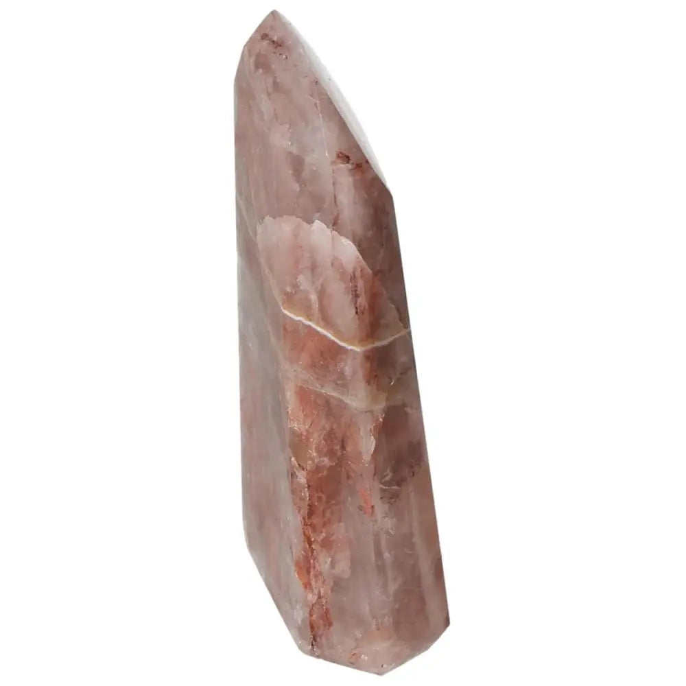 Red and yellow Polished Point Hematoide crystal by Sylvia Crystals, showcasing a blend of natural hues and unique energy.