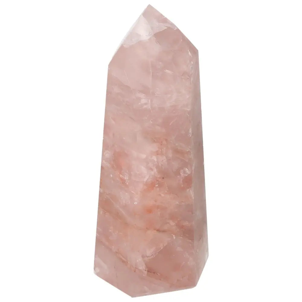 Polished Point Hematoide crystal with pink and red hues from Sylvia Crystals, showcasing intricate patterns and premium quality.