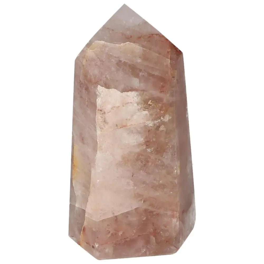 Elegant Polished Point Hematoide Crystal by Sylvia Crystals, showcasing its refined beauty and spiritual energy in a sleek design.