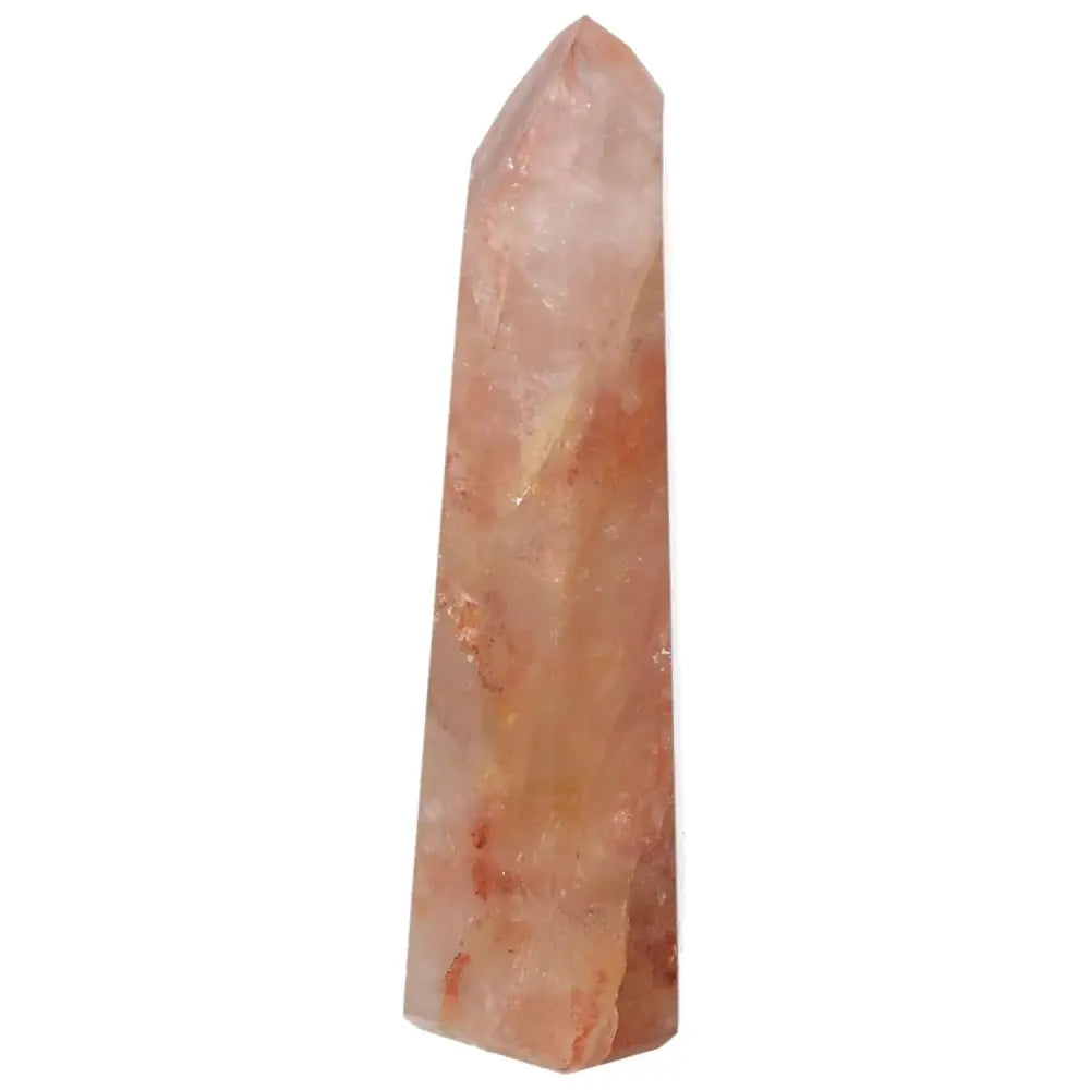 Polished Point Hematoide crystal from Sylvia Crystals, known for grounding and balancing in spiritual journeys.