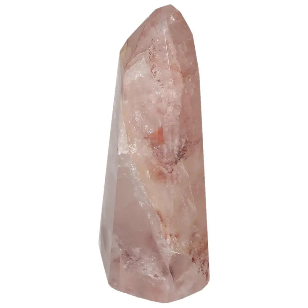 Polished Point Hematoide crystal with earthy tones, offered by Sylvia Crystals, embodying luxury and spiritual energy.