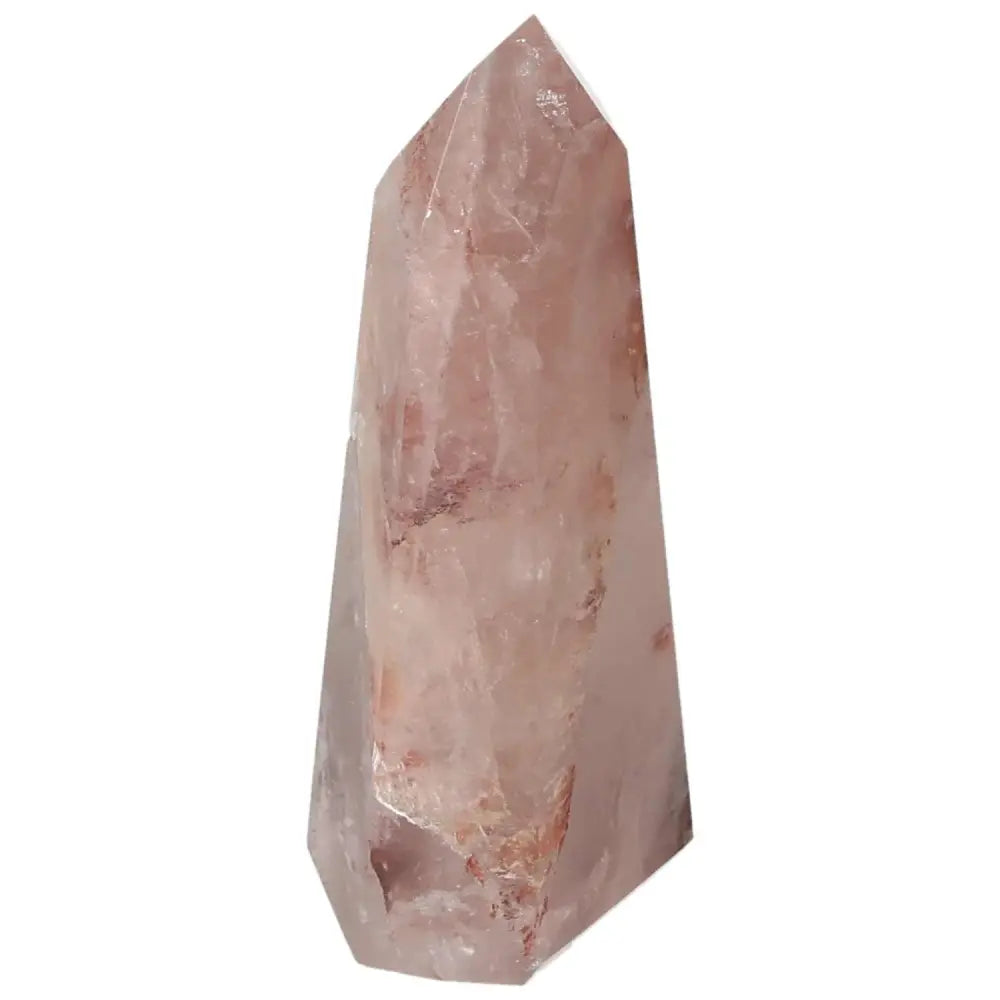 Polished Point Hematoide crystal with earthy tones by Sylvia Crystals, ideal for spirituality and luxury living.