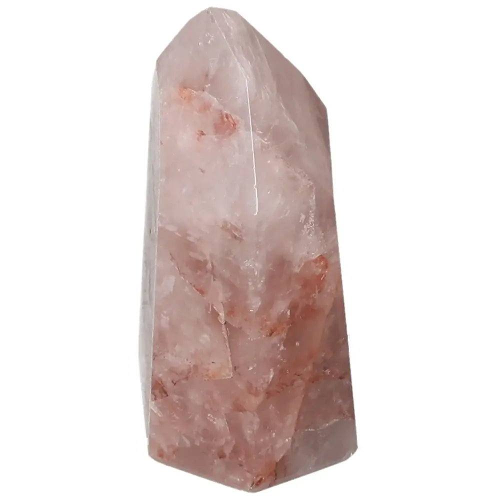 Polished Point Hematoide crystal by Sylvia Crystals, showcasing vibrant hues and premium craftsmanship for spiritual transformation.