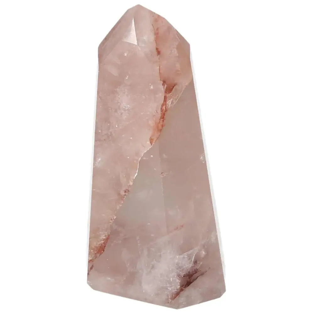 Polished Point Hematoide crystal by Sylvia Crystals, showcasing rich earthy tones and unique energy, ideal for spiritual journeys.