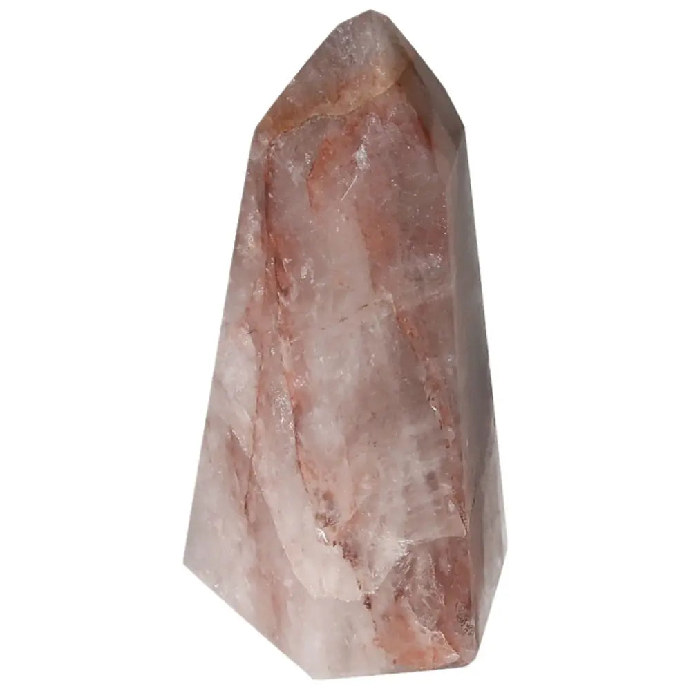 Polished Point Hematoide crystal from Sylvia Crystals, showcasing its lustrous finish and natural beauty, perfect for elegance and grounding.