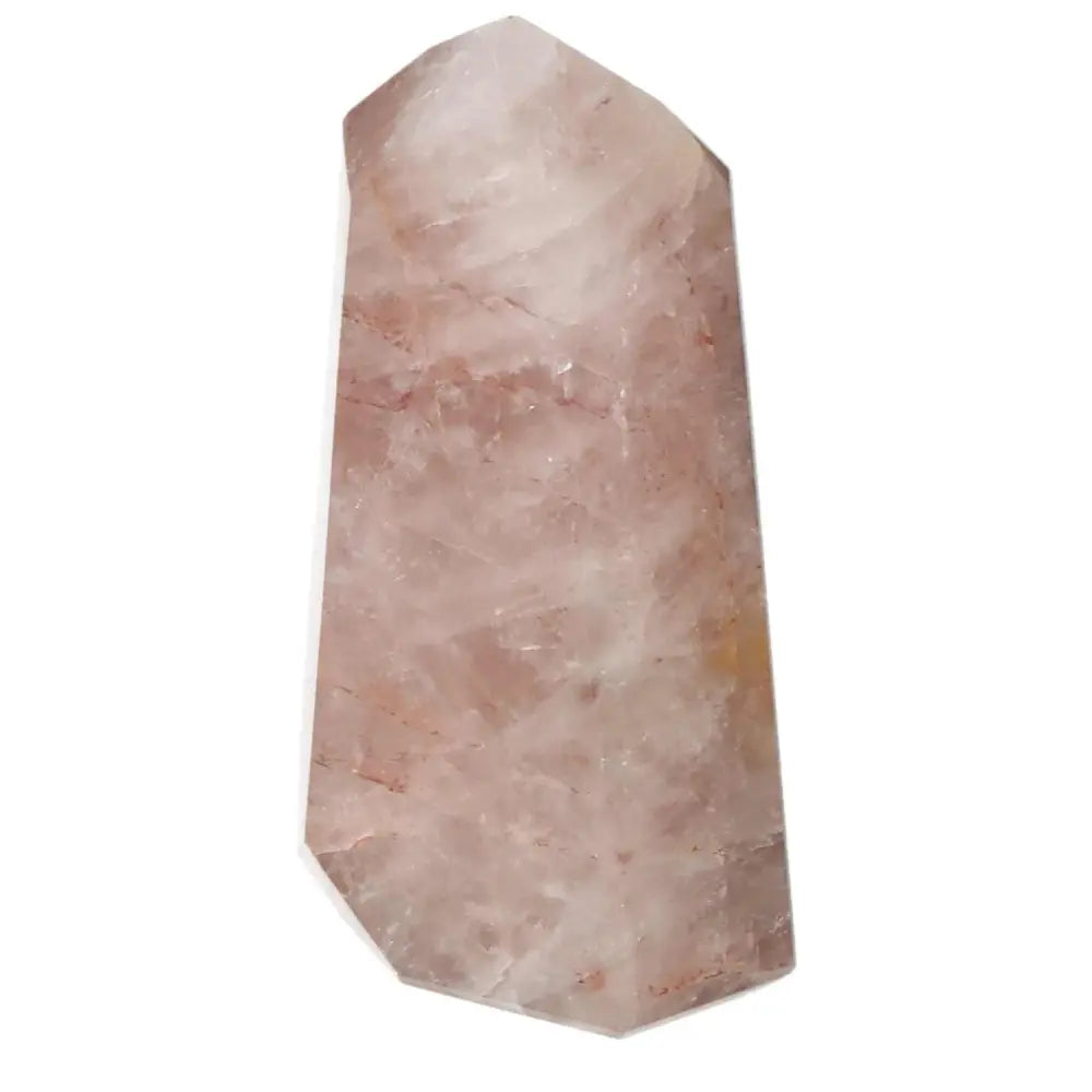 Polished Point Hematoide crystal by Sylvia Crystals, showcasing its natural beauty and sleek design for spiritual growth.