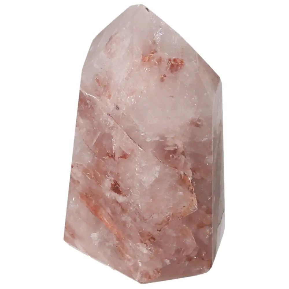 Polished Point Hematoide crystal by Sylvia Crystals, showcasing vibrant hues and promoting harmony and transformation.