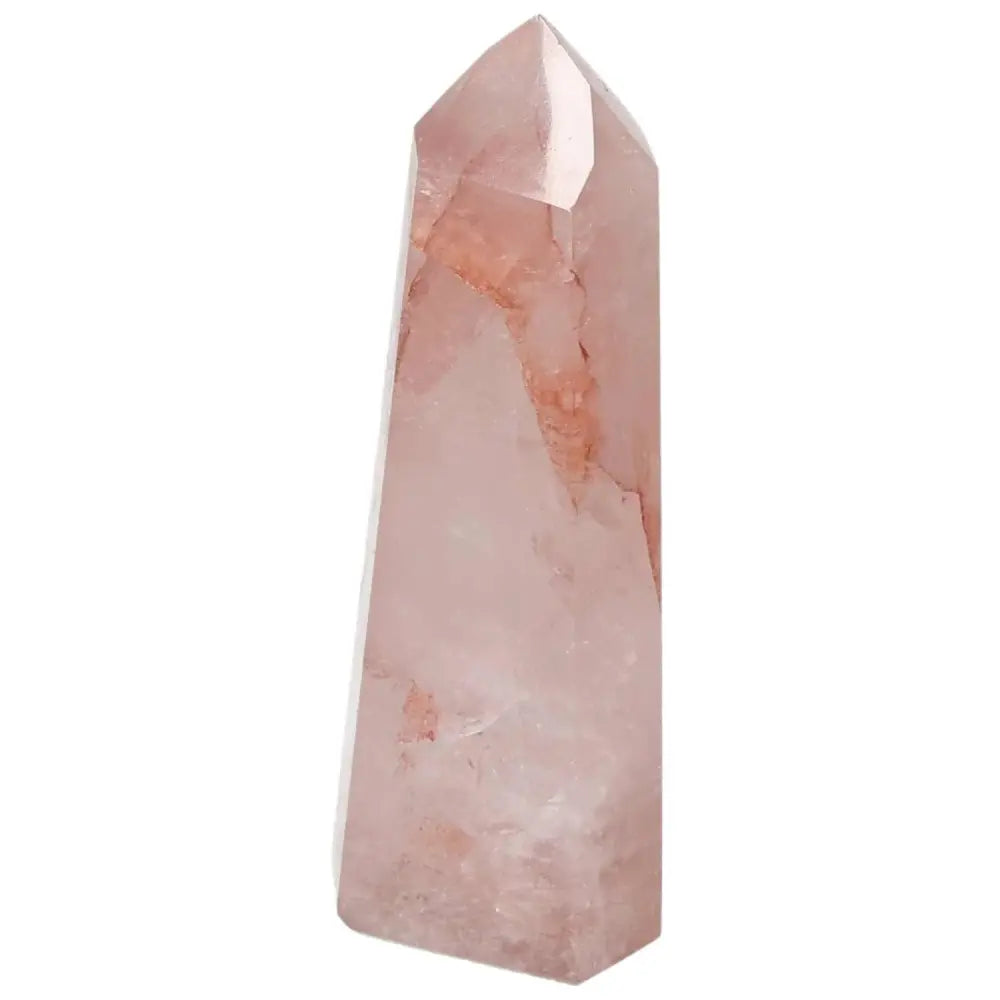 Polished Point Hematoide gemstone by Sylvia Crystals, showcasing natural hematoid quartz elegance and luxury craftsmanship.