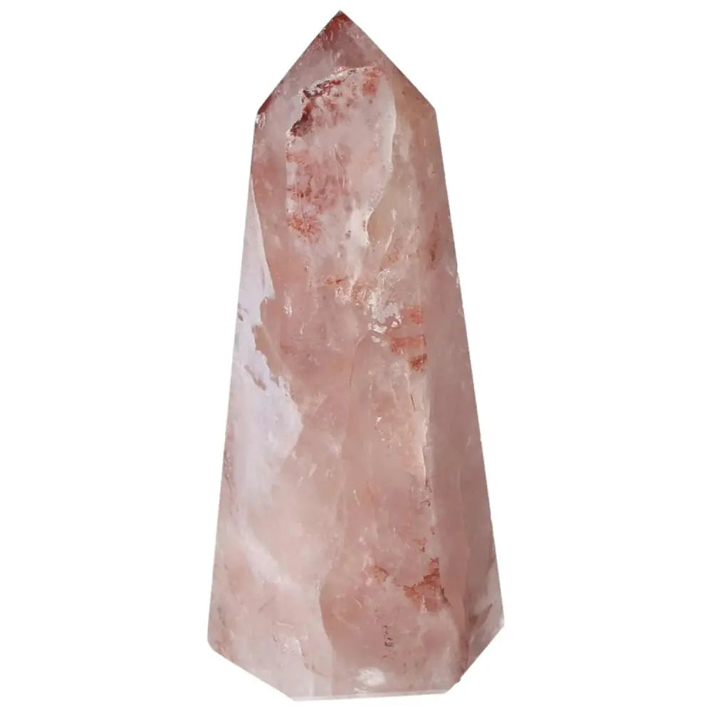Elegant Polished Point Hematoide crystal from Sylvia Crystals, showcasing exquisite craftsmanship and divine earthy beauty.