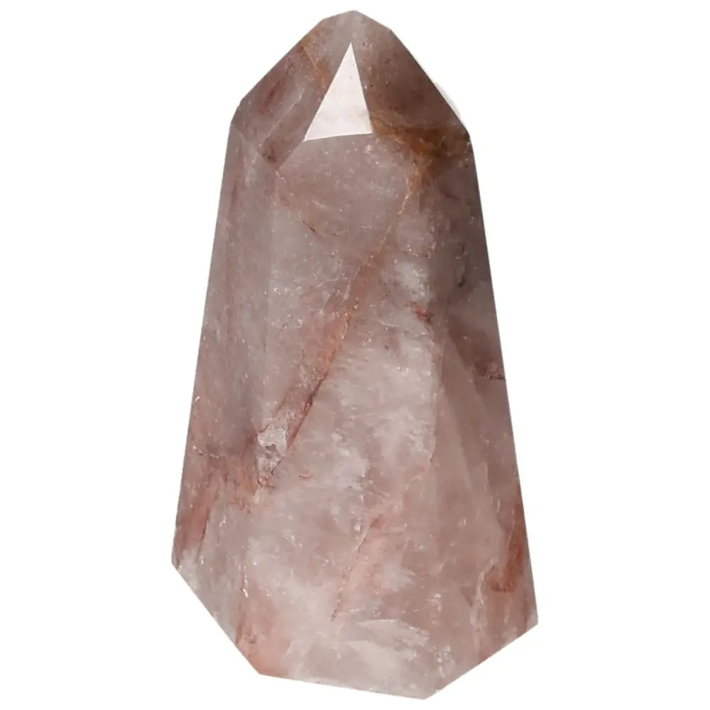 Polished Point Hematoide crystal with smooth surface, perfect for luxurious decor and grounding energy by Sylvia Crystals.
