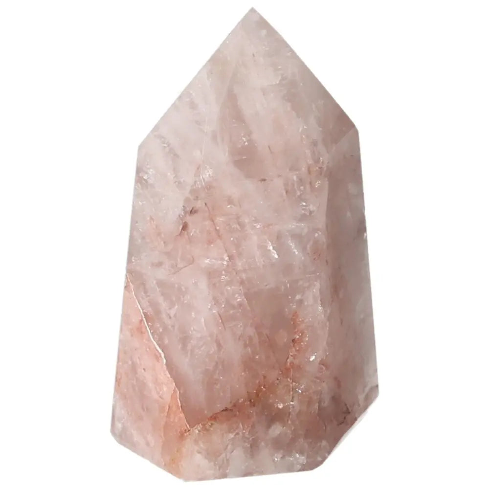Polished Point Hematoide crystal from Sylvia Crystals, symbolizing luxury and conscious living, showcasing its striking elegance and quality.