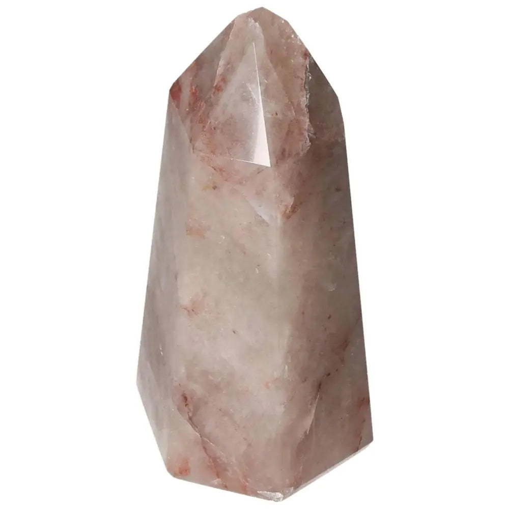 Polished Point Hematoide crystal from Sylvia Crystals, showcasing unique patterns and vibrant energy for rejuvenation and connection.