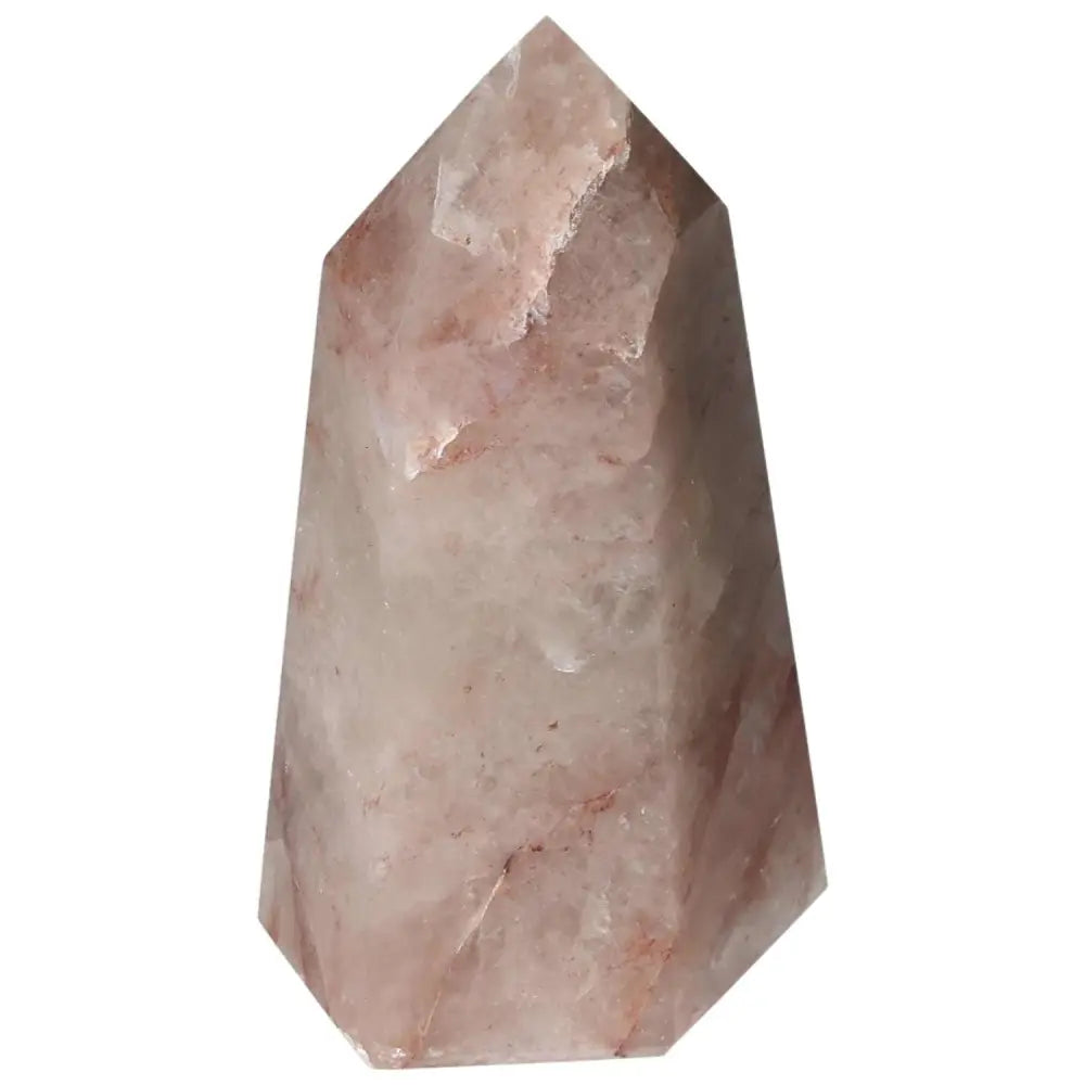 Polished Point Hematoide crystal by Sylvia Crystals, showcasing its unique patterns and vibrant energy for spiritual rejuvenation.