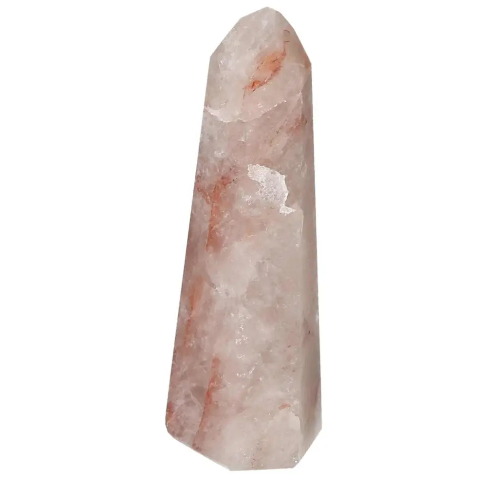 Polished Point Hematoide crystal from Sylvia Crystals, showcasing its unique properties and transformative energy.