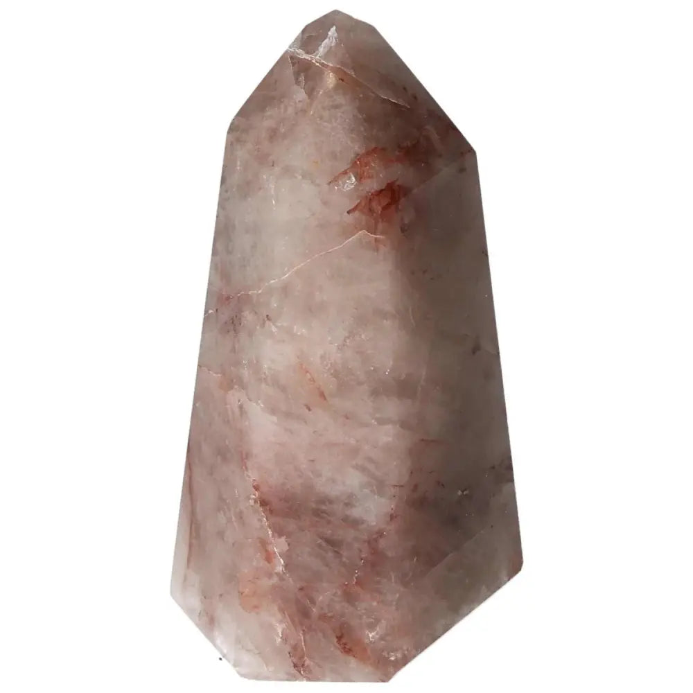 Exquisite Polished Point Hematoide Crystal from Sylvia Crystals, showcasing unique patterns and vibrant energy for rejuvenation.