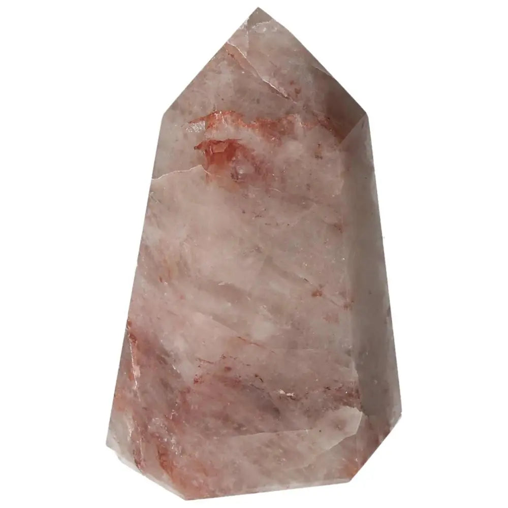 Exquisite Polished Point Hematoide crystal from Sylvia Crystals, showcasing unique patterns and vibrant energy for rejuvenation and connection.