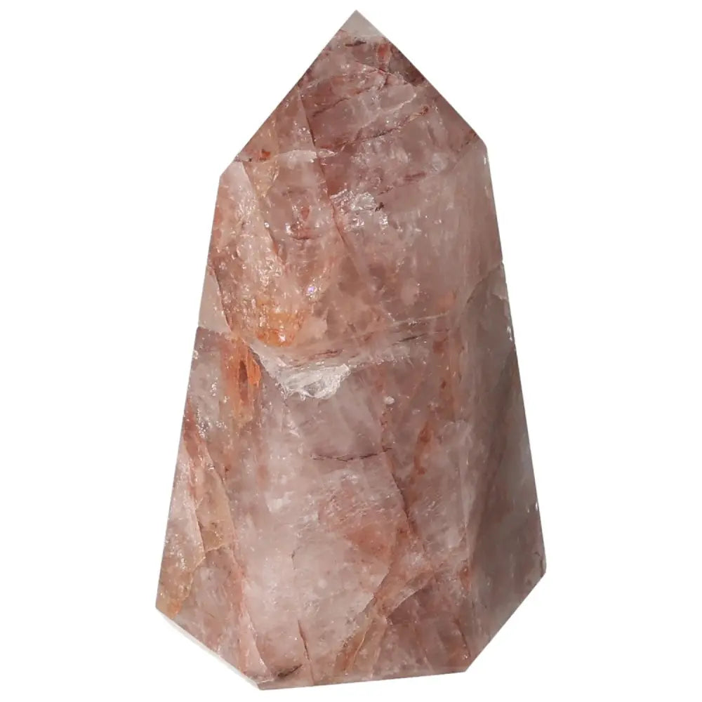 Polished Point Hematoide crystal, renowned for its elegance and clarity-enhancing properties, ideal for meditation and spiritual growth.