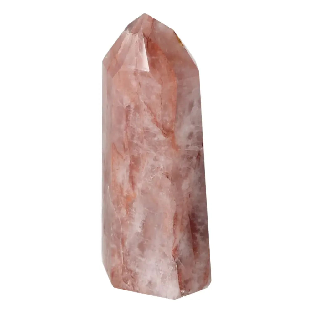 Polished Point Hematoide crystal from Sylvia Crystals, showcasing its harmonious blend of beauty and spirituality.