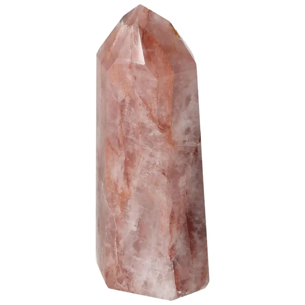 Polished Point Hematoide crystal from Sylvia Crystals, ideal for harmonizing spirit and matter, showcasing exquisite craftsmanship.