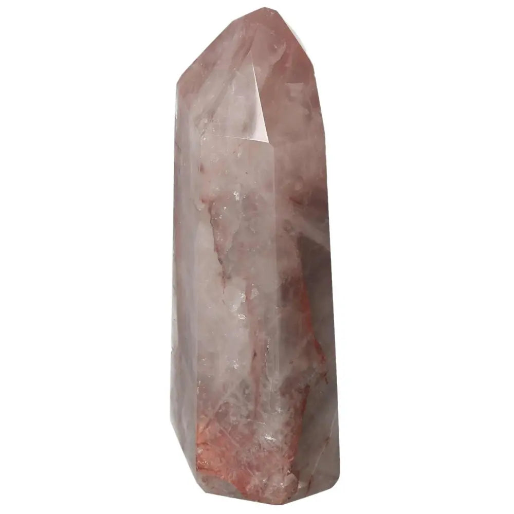 Polished Point Hematoide crystal from Sylvia Crystals, showcasing deep earthy tones and intricate veining, symbolizing luxury and spirituality.