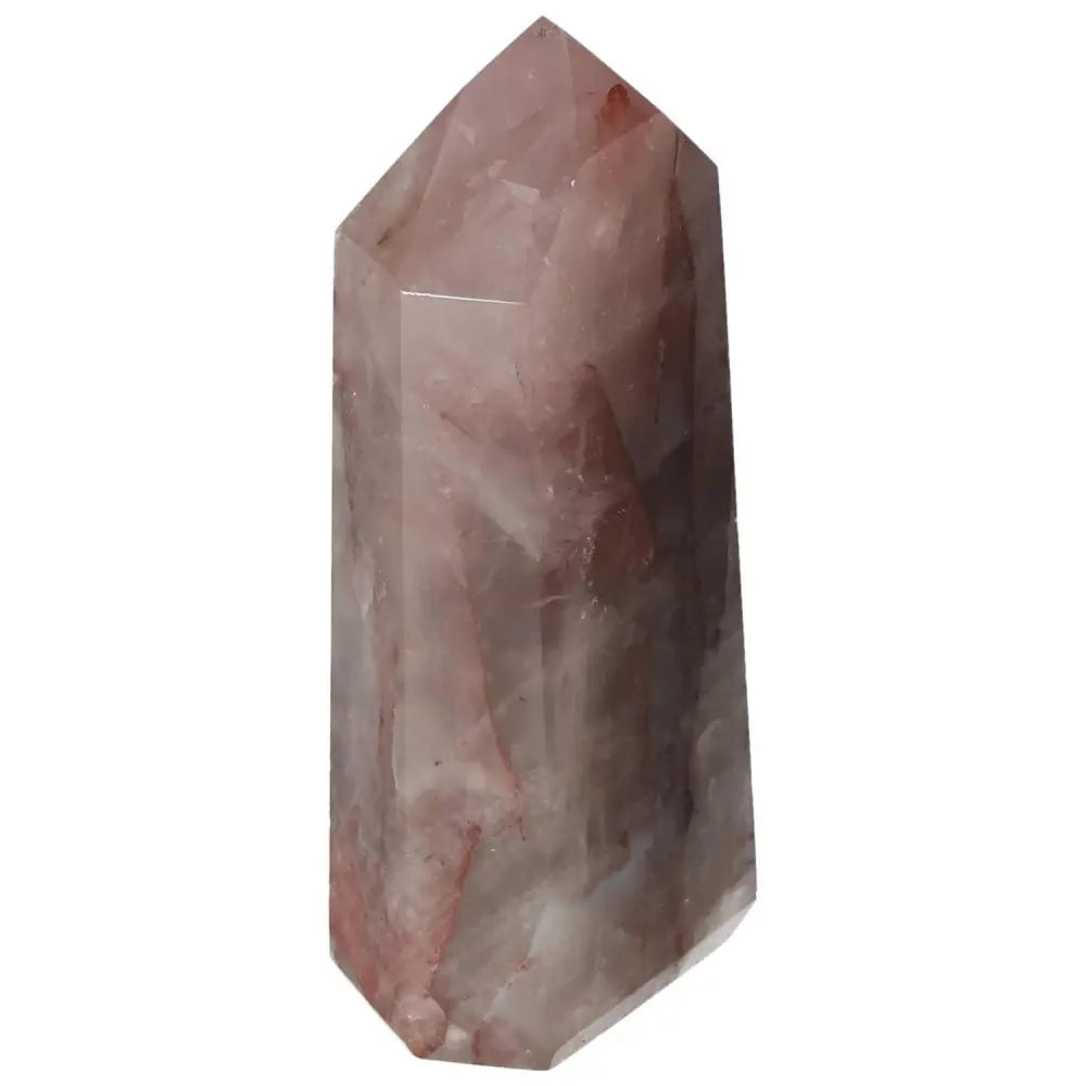 Polished Point Hematoide crystal from Sylvia Crystals, showcasing deep earthy tones and intricate veining.