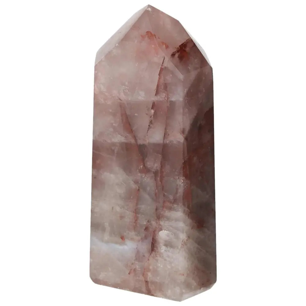 Polished Point Hematoide crystal with deep earthy tones and intricate veining from Sylvia Crystals, symbolizing luxury and spirituality.