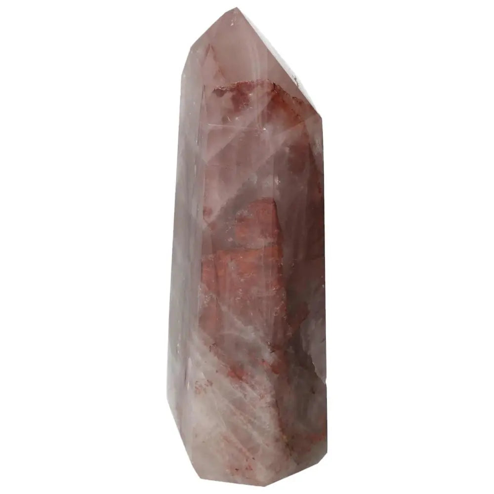 Polished Point Hematoide crystal from Sylvia Crystals featuring deep earthy tones and intricate veining pattern.