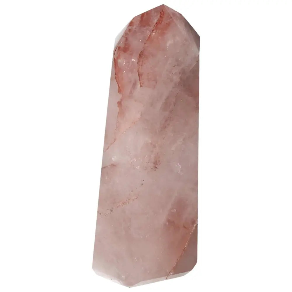 Polished Point Hematoide crystal from Sylvia Crystals, showcasing its exquisite design and grounding properties.