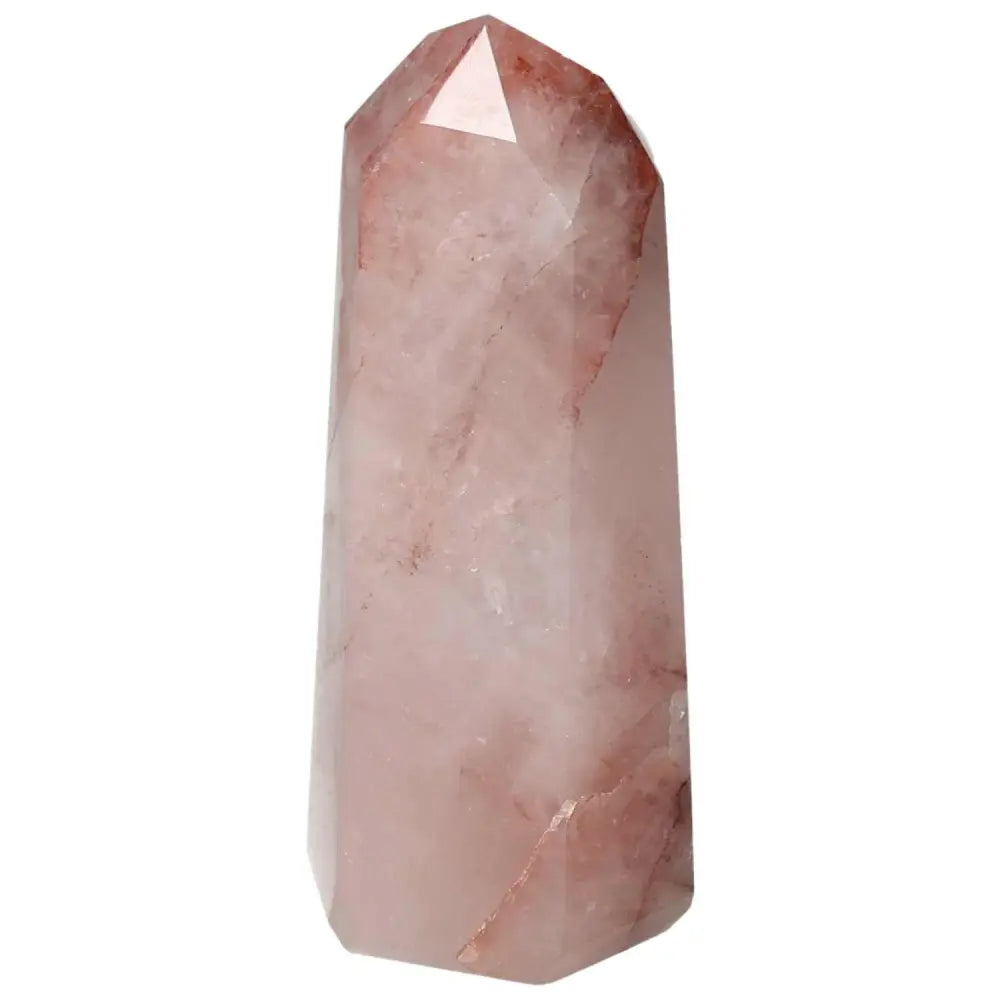 Polished Point Hematoide crystal showcasing a smooth, glossy finish, perfect for spiritual grounding and luxury decor from Sylvia Crystals.