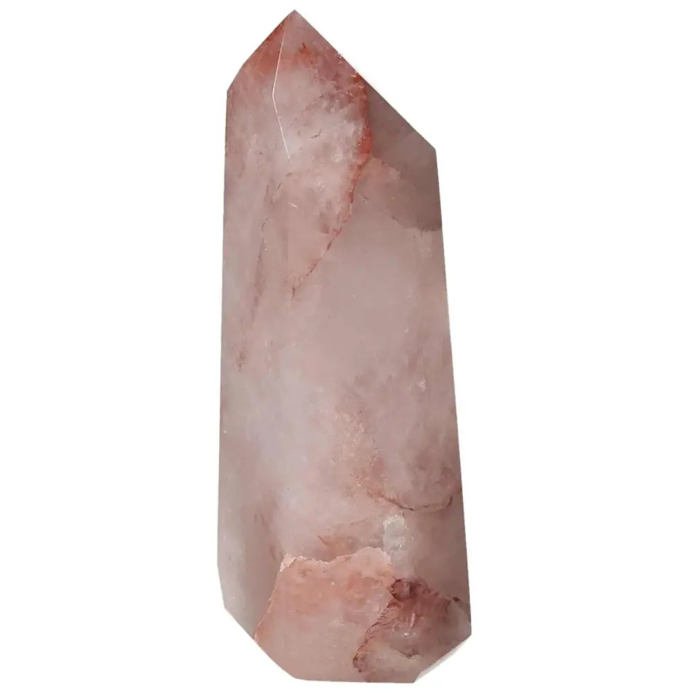 Polished Point Hematoide crystal from Sylvia Crystals, highlighting its grounding properties and luxurious design.