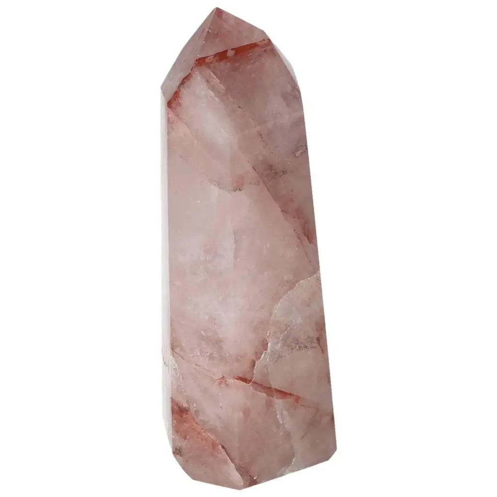 Polished Point Hematoide crystal by Sylvia Crystals, showcasing its luxurious and grounding properties.
