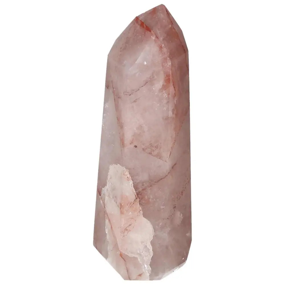 Polished Point Hematoide crystal from Sylvia Crystals, showcasing its unique structure and grounding properties.