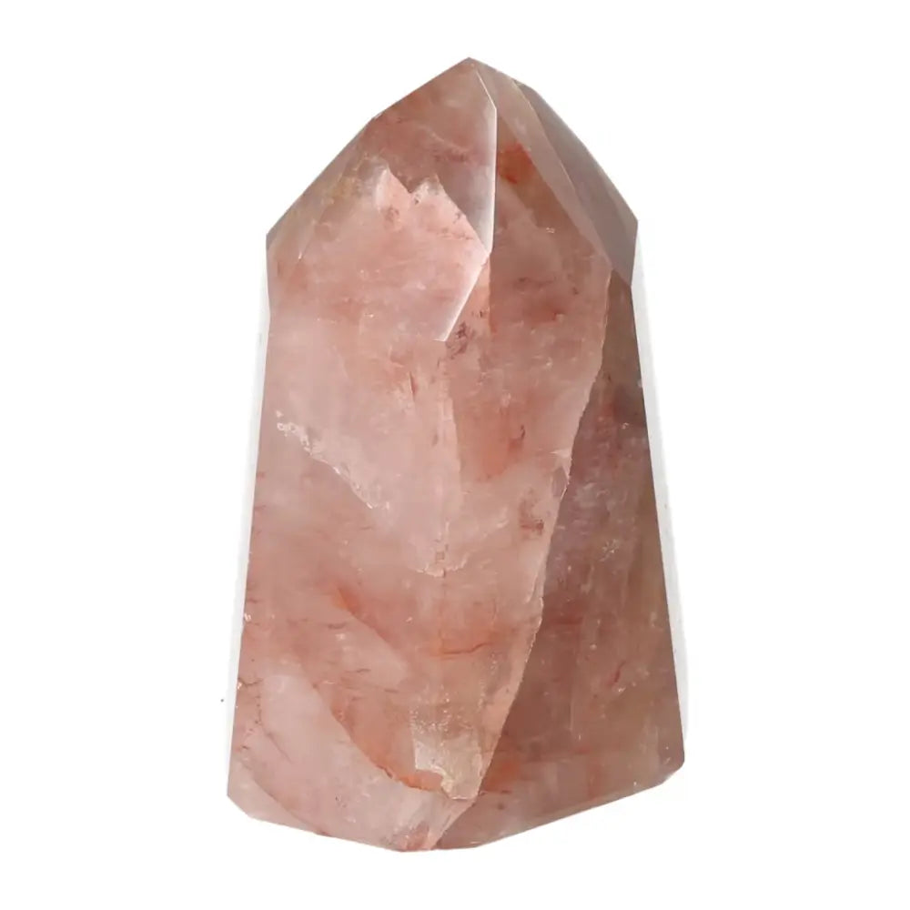 Polished Point Hematoide crystal from Sylvia Crystals, enhancing focus and clarity, premium gemstone for luxury and spirituality.