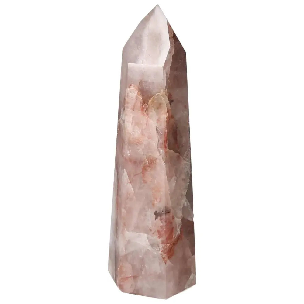 Polished Point Hematoide crystal for spiritual wellbeing from Sylvia Crystals, featuring a smooth, elegant finish.