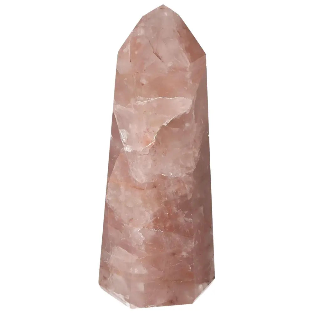 Polished Point Hematoide crystal with natural inclusions from Sylvia Crystals, showcasing its harmonious hues and spiritual elegance.