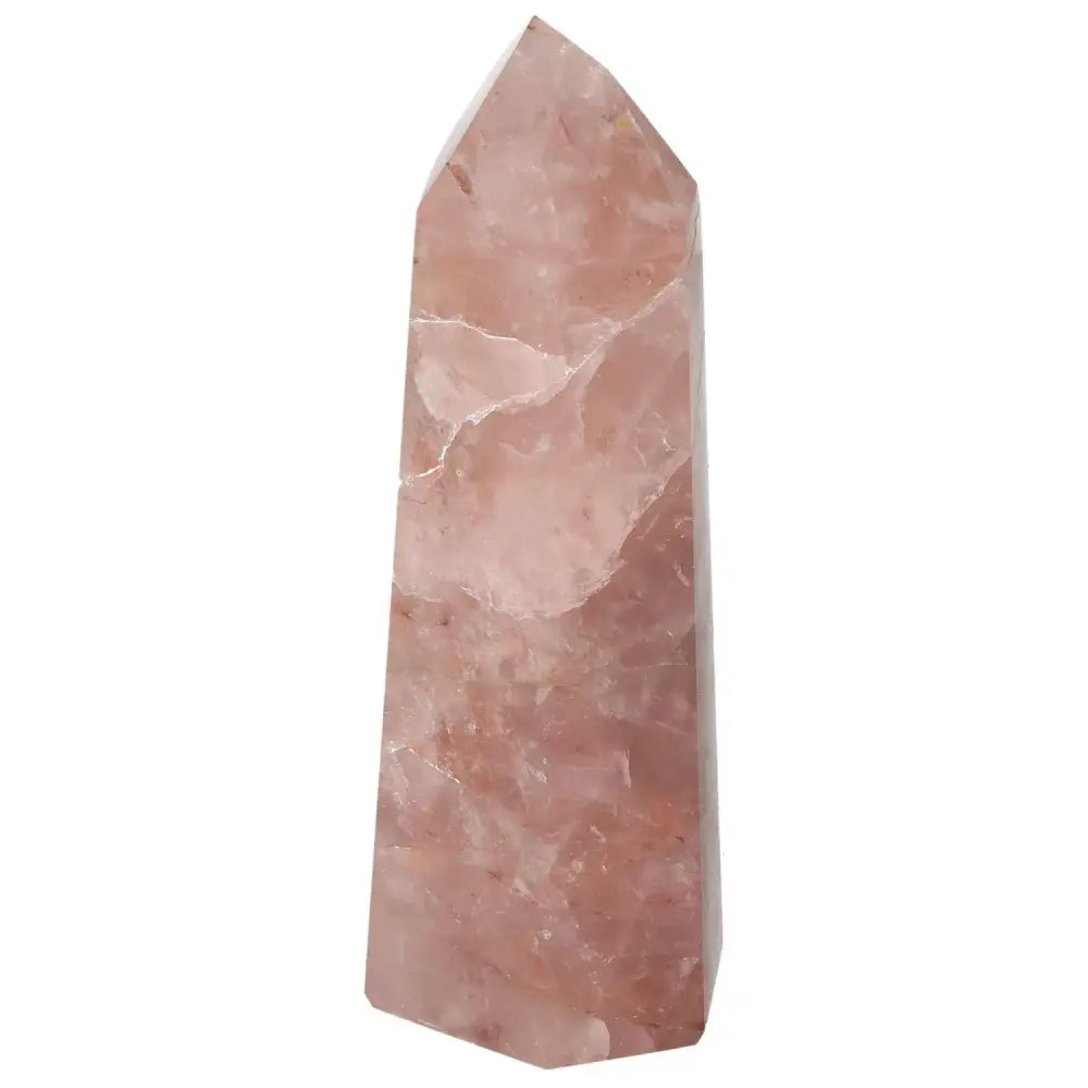Elegant Polished Point Hematoide Crystal by Sylvia Crystals, featuring natural hues and inclusions for luxury and spiritual synergy.