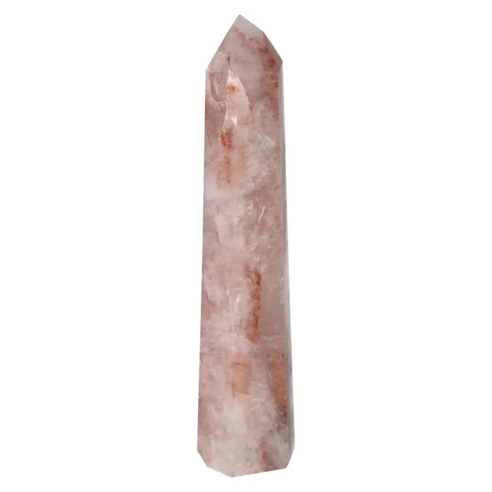 Polished Point Hematoide crystal from Sylvia Crystals, showcasing smooth surface and vibrant natural hues, luxury and spiritual depth.