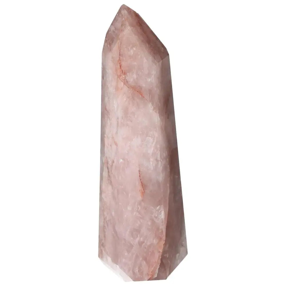 Polished Point Hematoide crystal by Sylvia Crystals, showcasing elegance and spiritual enrichment with unique ruddy tones.