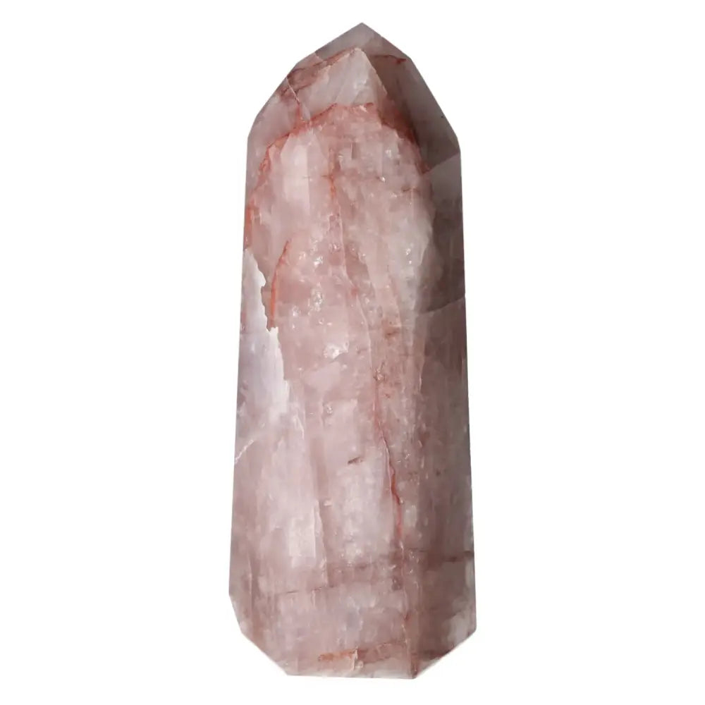 Polished Point Hematoide crystal by Sylvia Crystals, showcasing divine geometry and elegance in a serene natural form.