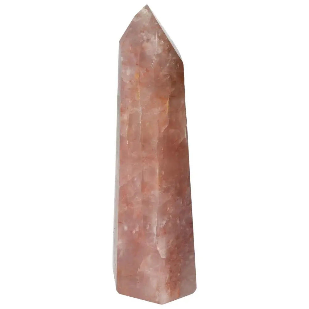 Polished Point Hematoide crystal by Sylvia Crystals featuring rich red hues and golden threads for grounding energy.