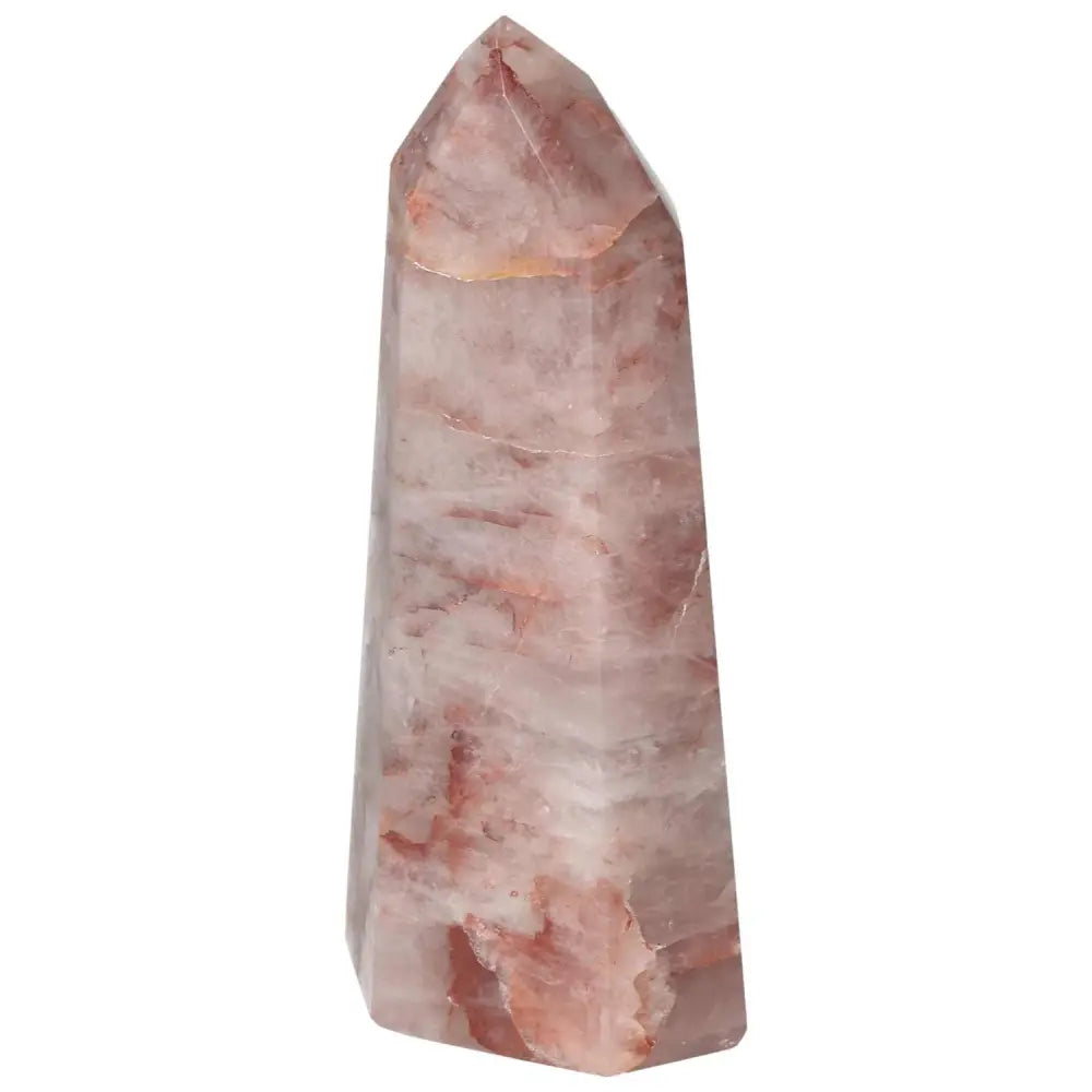 Polished Point Hematoide crystal by Sylvia Crystals, premium craftsmanship, luxury gemstone symbolizing spirit and matter.